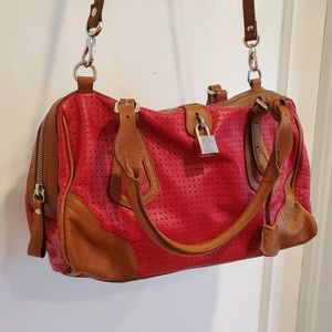 Sundance red leather shoulder bag